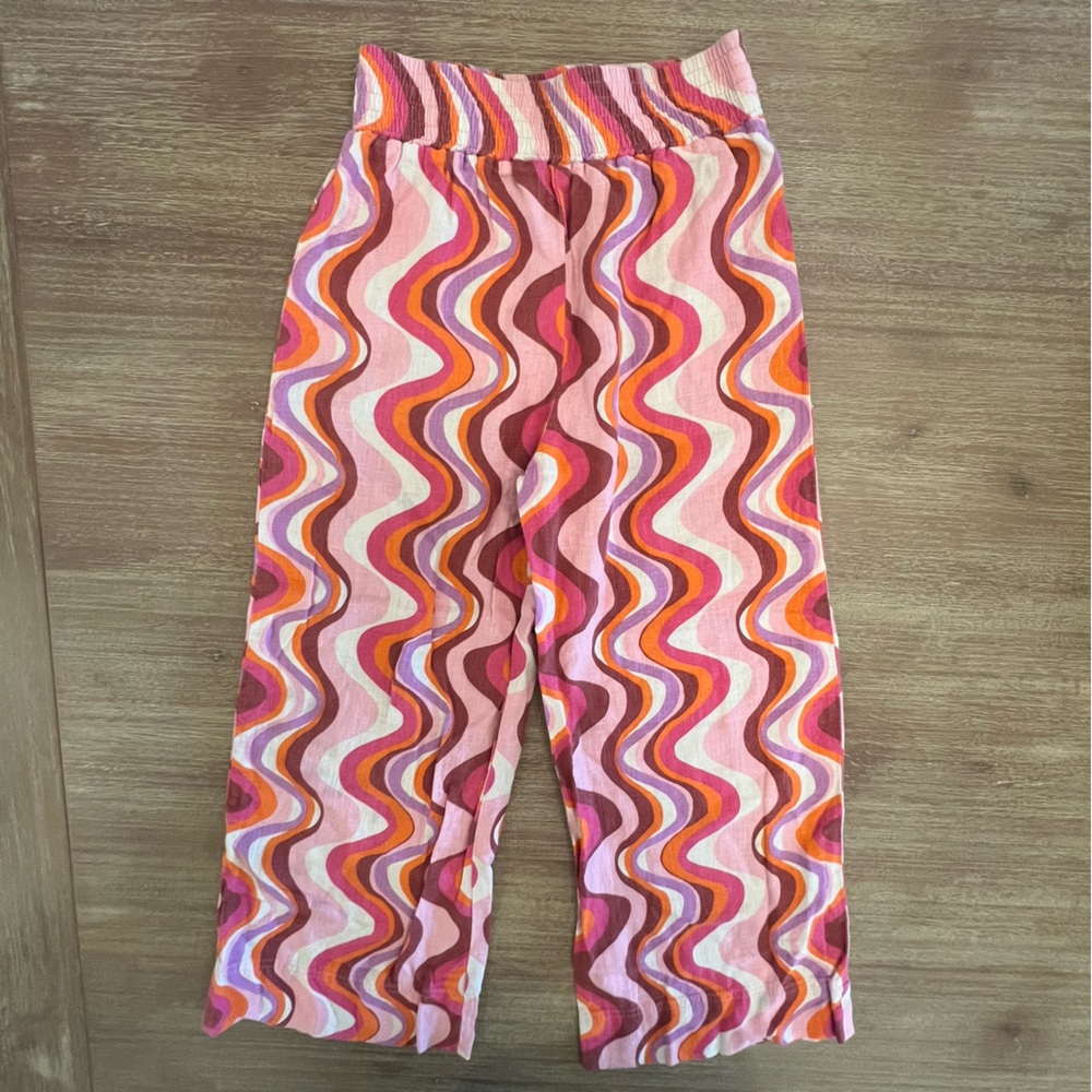 Zara Pink Orange Purple Wave-Print Lounge Pants